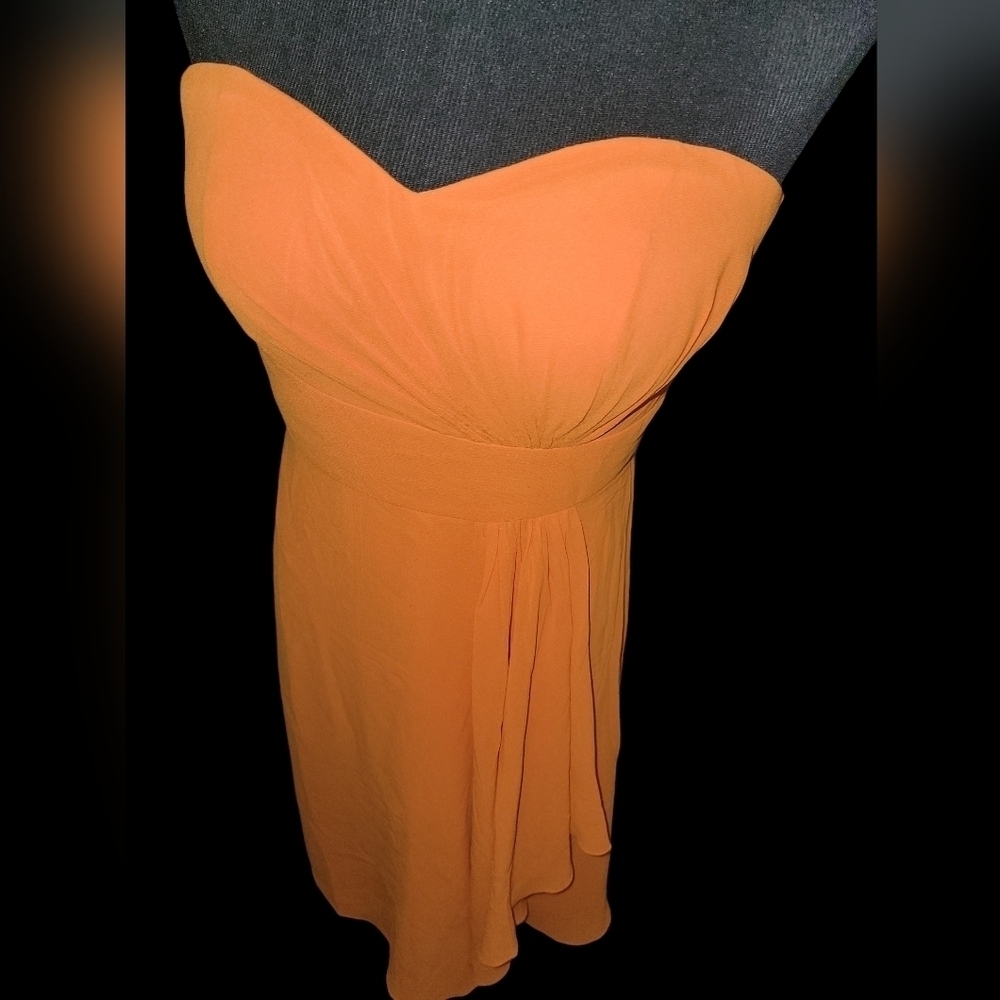 NWT Faship Orange Chiffon Sweetheart dress
